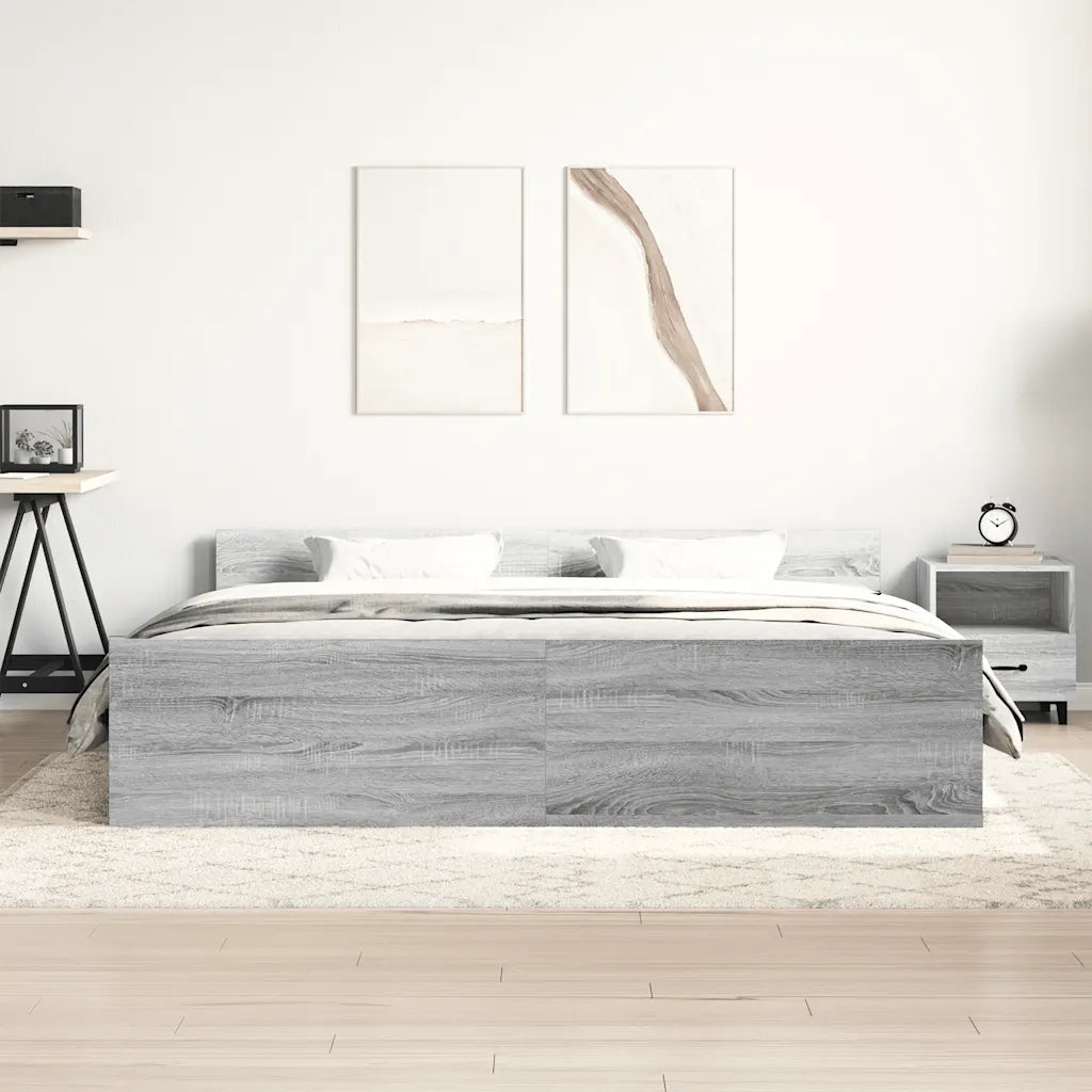 Giroletto con Testiera e Pediera Grigio Sonoma 180x200 cm 3203773