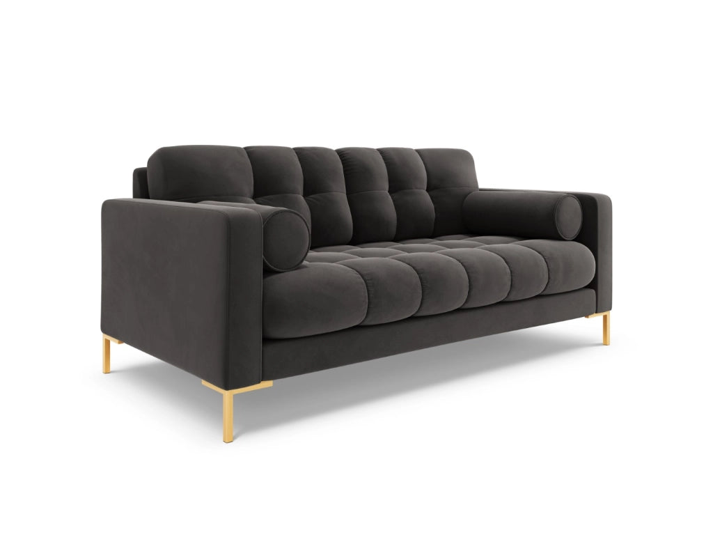 Cosmopolitan Design - Divano "Bali" 2 posti in velluto grigio scuro 