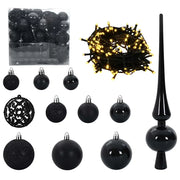 Set di Palle di Natale con 300 LED 120 pz-Decorazioni natalizie Nero Plastica