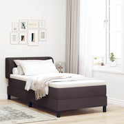 letto Box Spring  con materasso marrone scuro 90x190 cm in tessuto