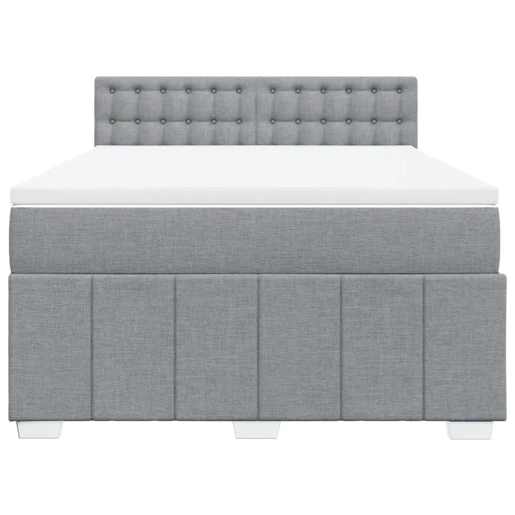Giroletto a Molle con Materasso Grigio Chiaro 160x200cm Tessuto 3287133