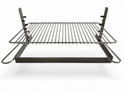 Griglia per Barbecue e Camino in Acciaio Cromato, Regolabile in Altezza, Struttura in Ferro, per Carne Pesce e Verdure 50x36cm