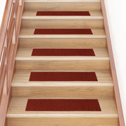 Tappetini per scale autoadesivi 15 pz 76x20 cm Bordeaux Rosso Rettangolari 326928
