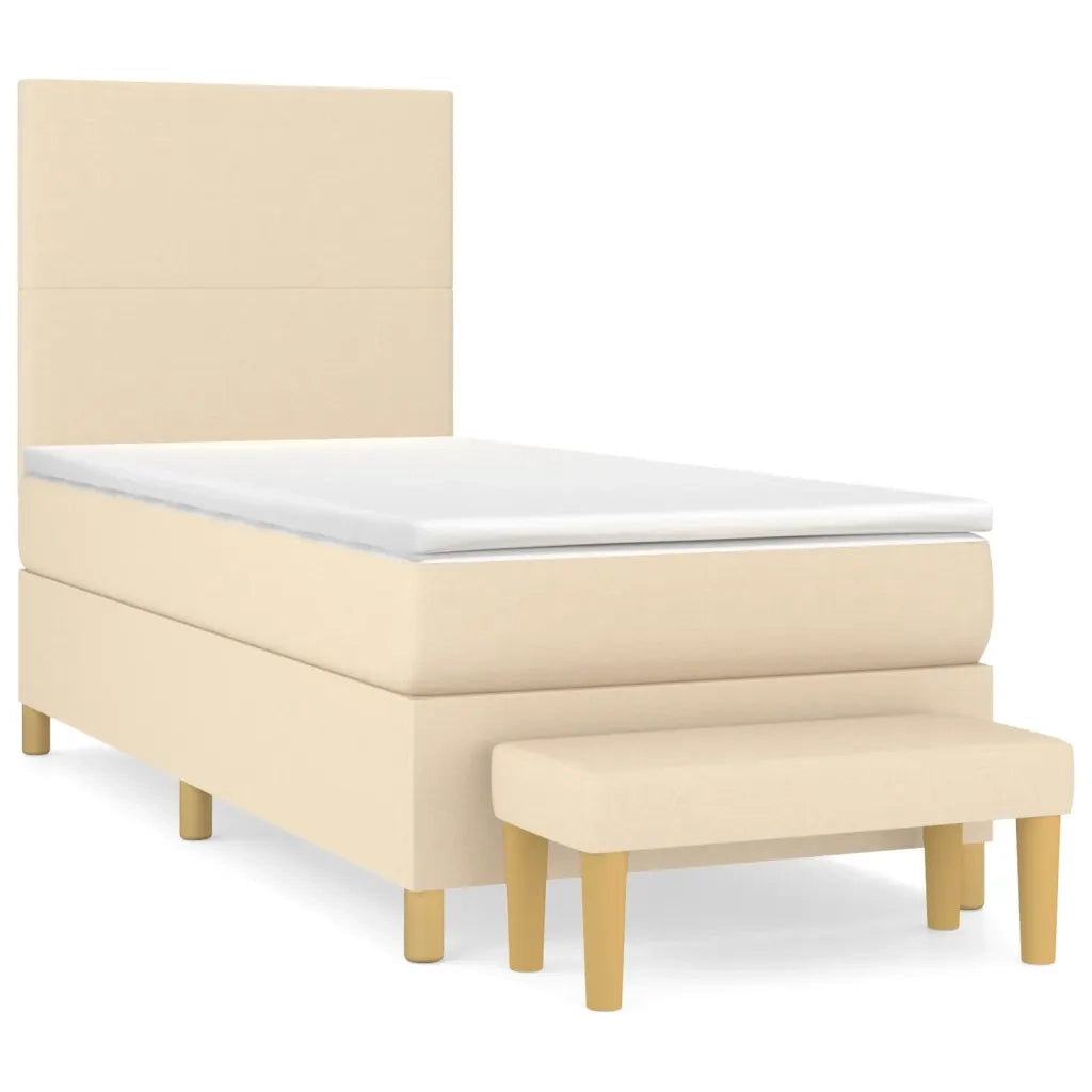 Giroletto a Molle con Materasso Crema 80x200 cm inTessuto cod mxl 60715