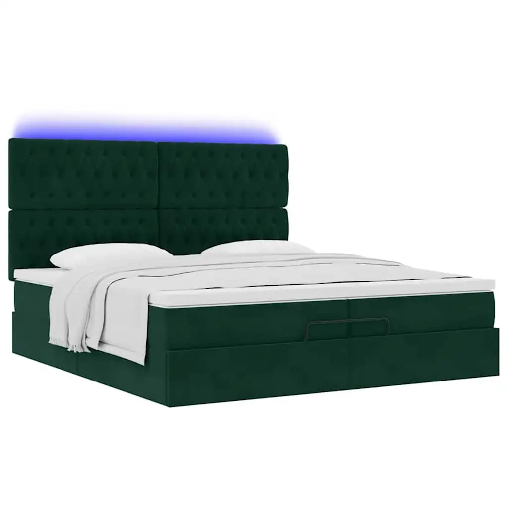Struttura Letto Pouf con Materassi 200x200 cm Velluto