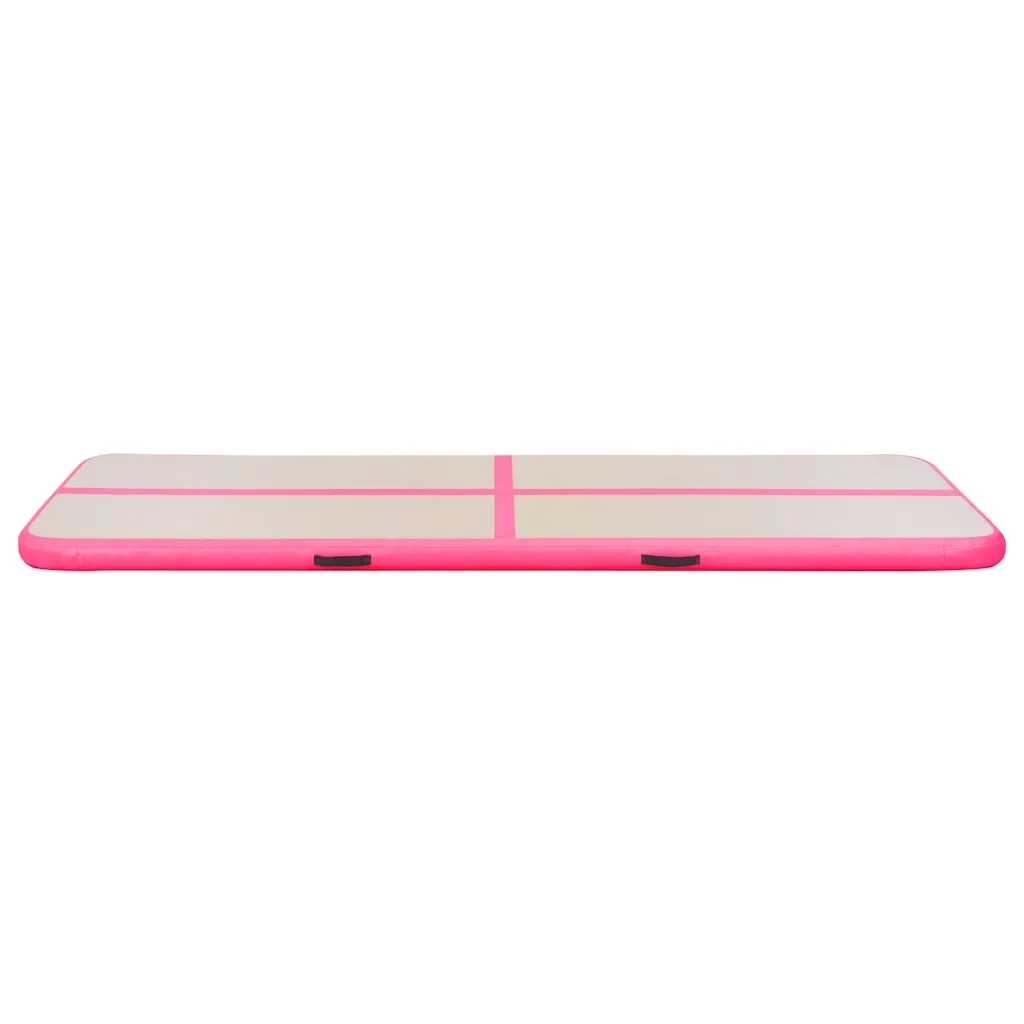 Tappetino Ginnastica Gonfiabile con Pompa 400x100x10cm PVC Rosa 91915