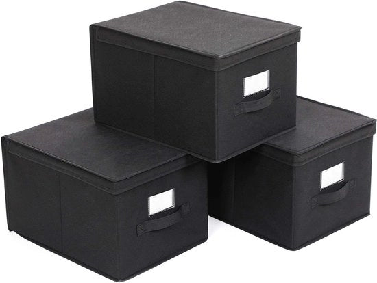 Organizzatori - Set: 3 Pezzi - Scatola di Archiviazione Multifunzionale 40x30x25cm Nero