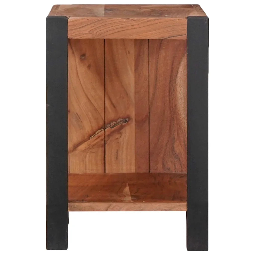 vidaXL Libreria Marrone, Nero 50 x 30 x 40 cm Legno di Acacia Massello