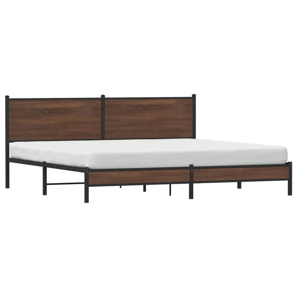 Giroletto senza Materaso in Metallo Rovere Marrone 193x203 cm
