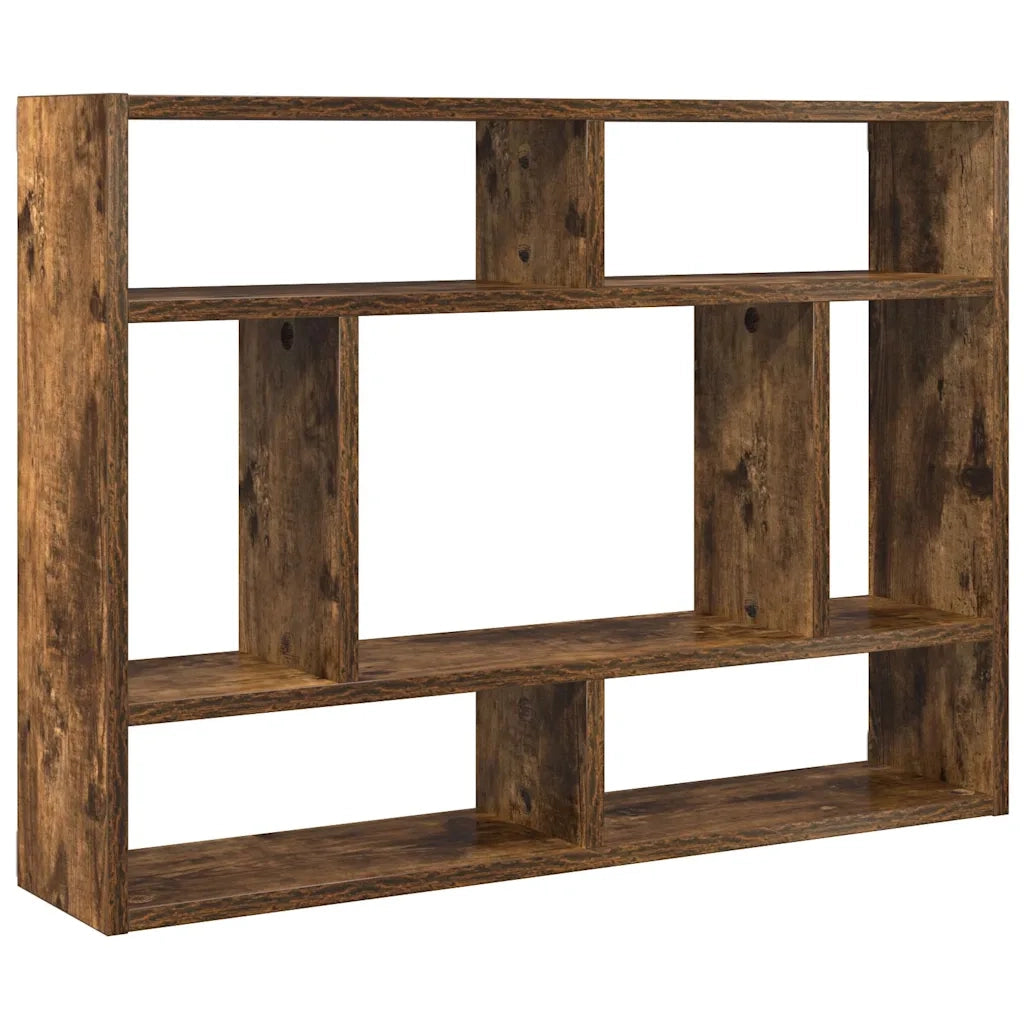 Mensola a Muro Rovere Fumo 75x16x55 cm in Legno Multistrato 815843