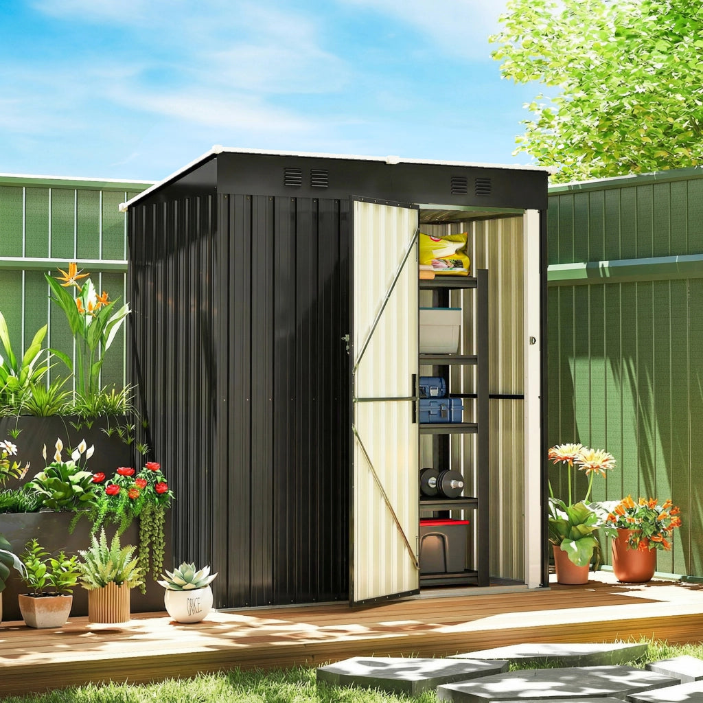Casetta da Giardino 163x90x179 cm ¨C zephmum ¨C Grigio Scuro