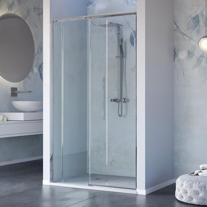 Porta Parete Doccia 120 cm 1 Anta Scorrevole in Cristallo Trasparente 8mm H200 Bonussi Eliane