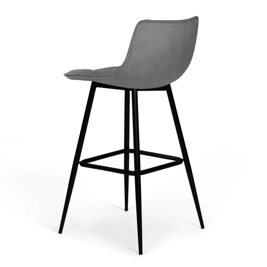 IDMarket - Set di 4 sgabelli da bar in velluto grigio chiaro MADY