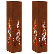 Faro LED solare per sentieri 2 pz Ruggine CFW7901115