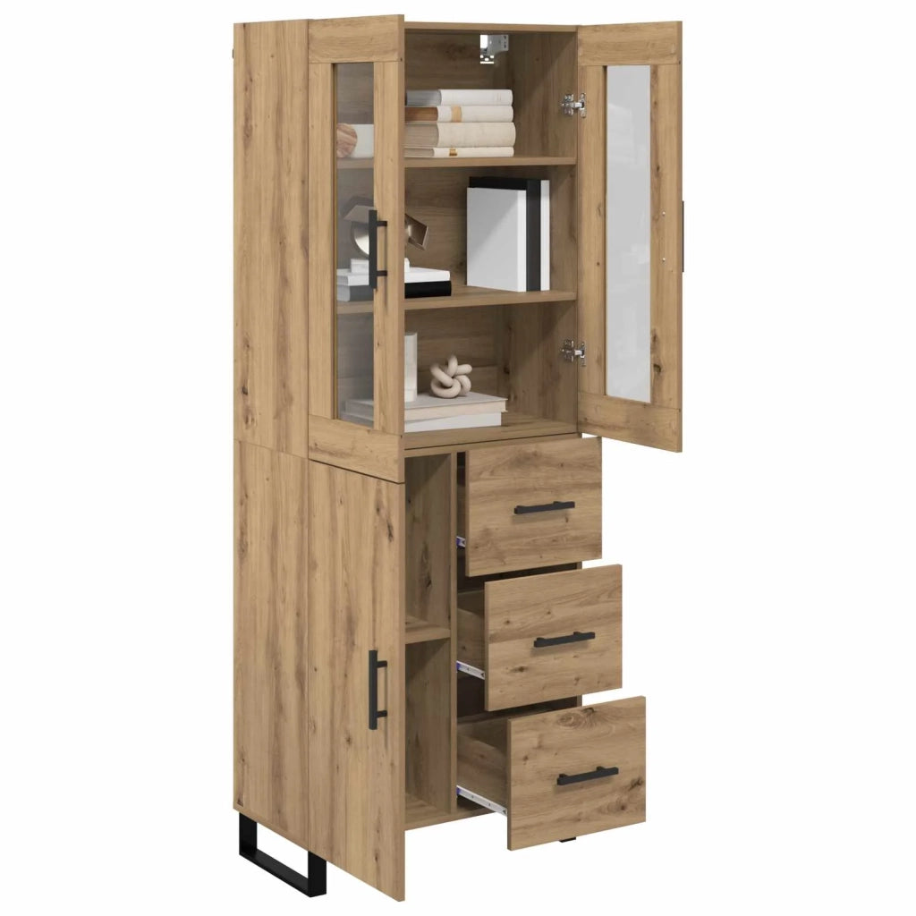 Credenza 2 pcs Rovere artigianale Legno multistrato 3415908