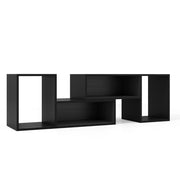 Mobile TV console a 2 pezzi con combinazione libera-Centro di intrattenimento minimalista per TV da 50-60pollici Nero