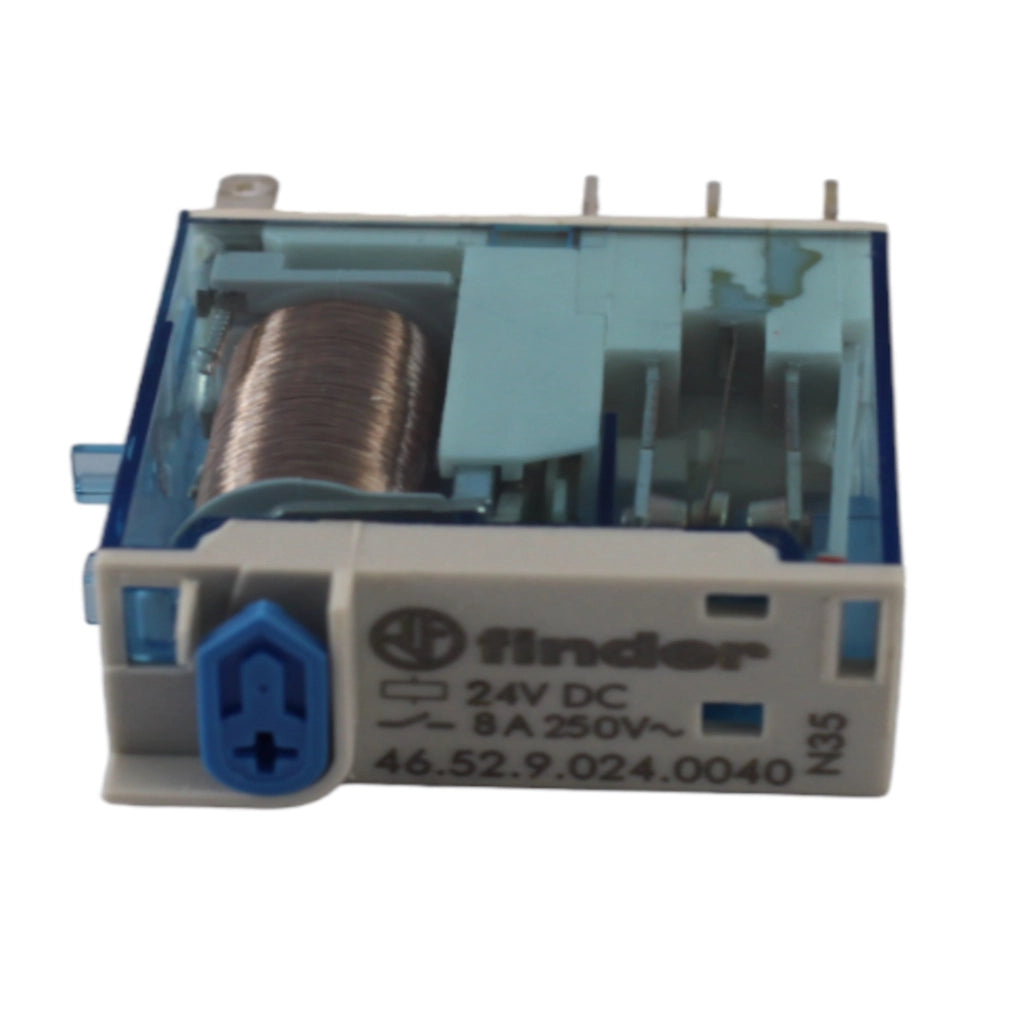 Relè 8A 2 vie 24VDC con pulsante di test FINDER