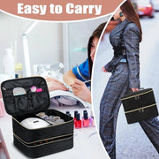 Cassetto per unghie - Scatola di conservazione per unghie a doppio strato - organizzatore per 30 flaconi - borsa per unghie con lampada e accessori di design.