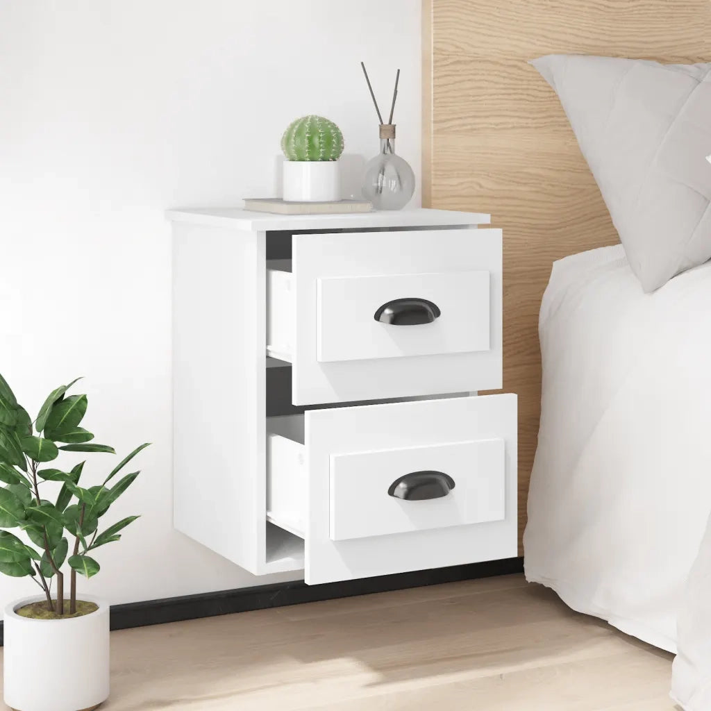 Comodini a Parete 2 pz Bianchi 41,5x36x53 cm 816393