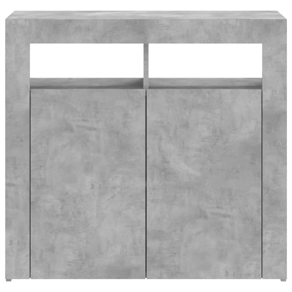 Buffet credenza cassettiera armadio mobile contenitore organizer per cucina soggiorno salotto con luci LED 80 x 35 x 75 cm grigio 02_0030006