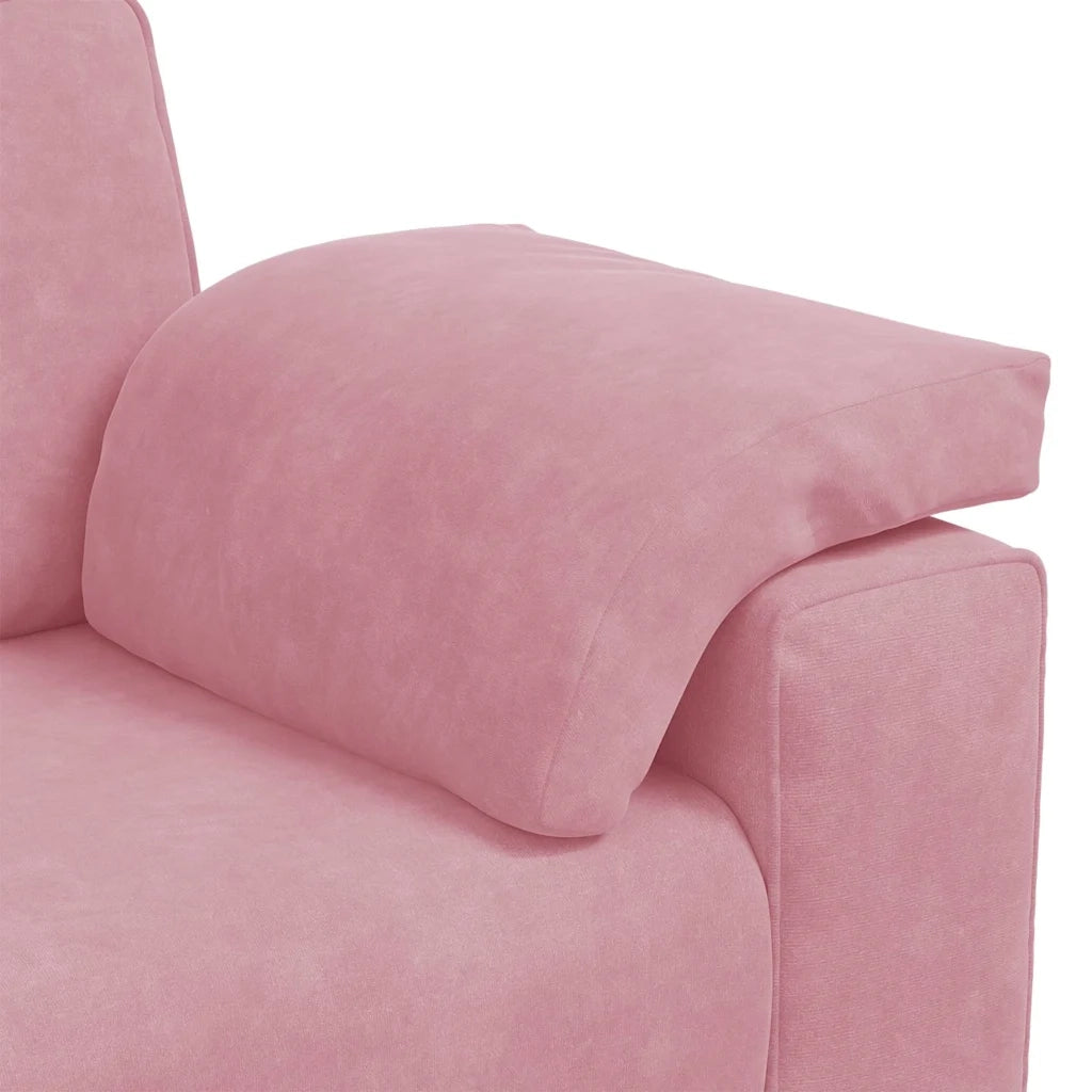 vidaXL Divano a 3 Posti rosa 178 cm in Velluto