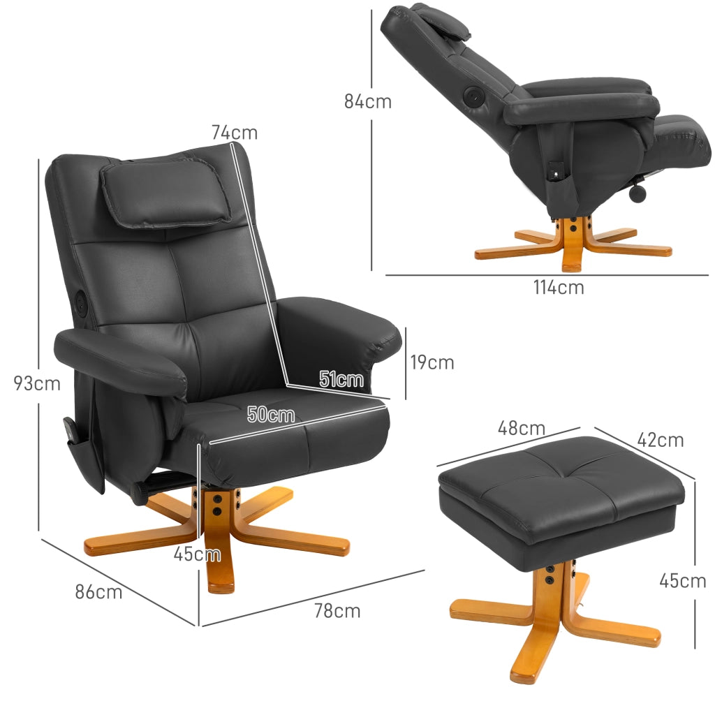 Poltrona relax massaggiante elettrica ¨C Xylo ¨C reclinabile con poggiapiedi e telecomando