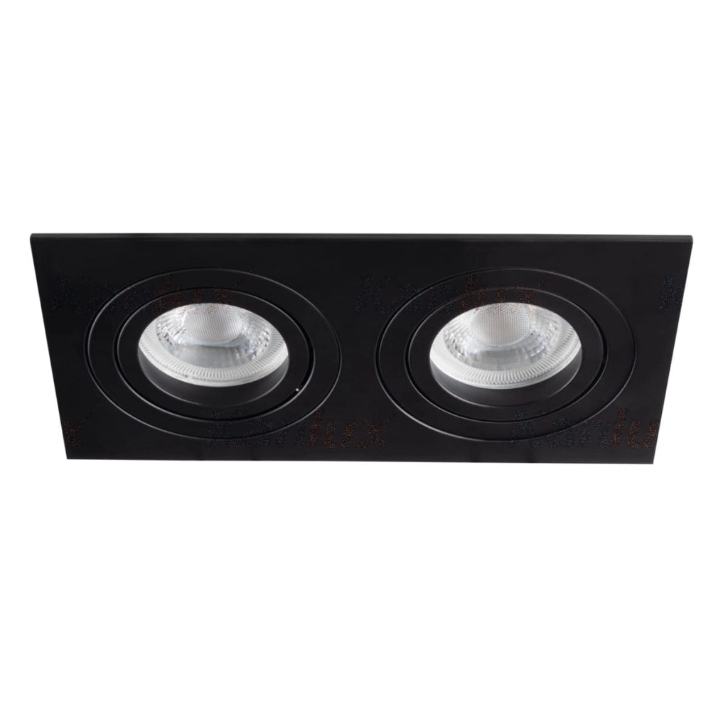 Kanlux SEIDY faretto da incasso doppio nero GX5.3 50W