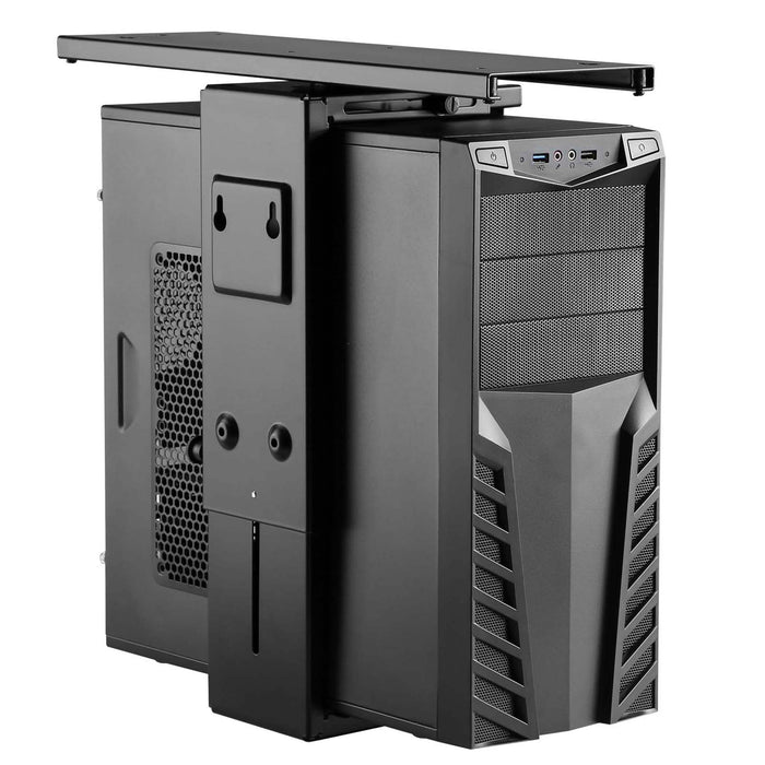 Supporto PC fisso Porta case sotto scrivania, max 10 kg, girevole a 360° con guida scorrevole