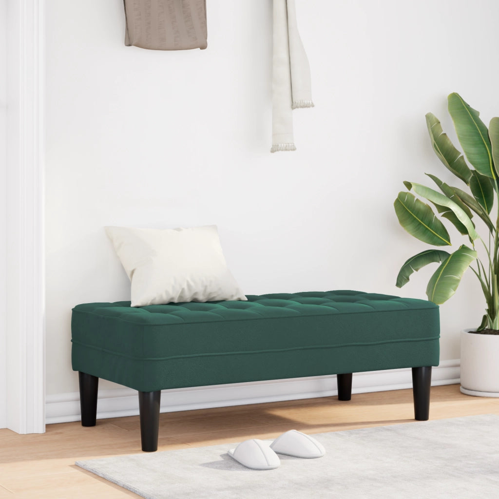 panca Verde Scuro 113x57x39 cm Velluto
