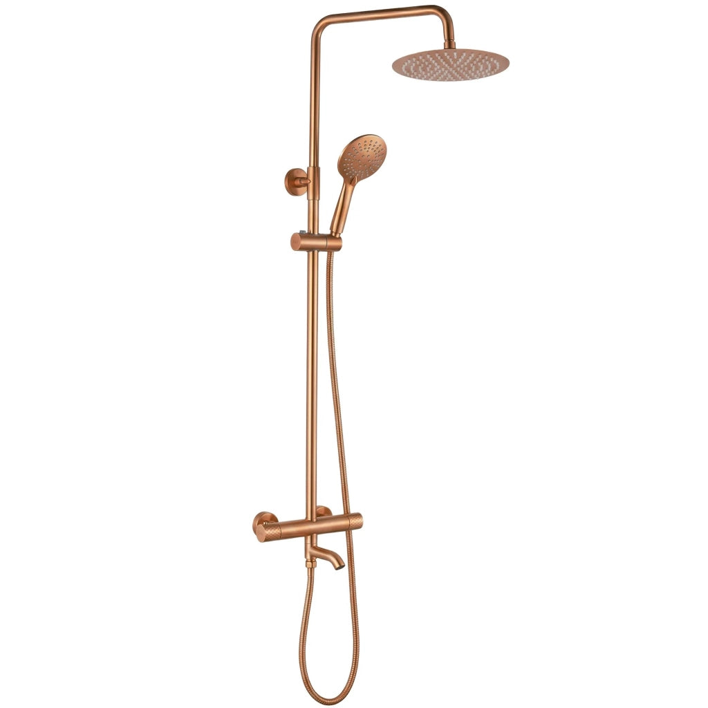Set Doccia Da Incasso Con Termostatato Lungo Diamond Copper Brush