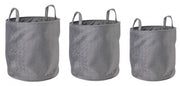 Set 3 Portaoggetti Poliestere Grigio Moderno da Interno - MEI-HUA