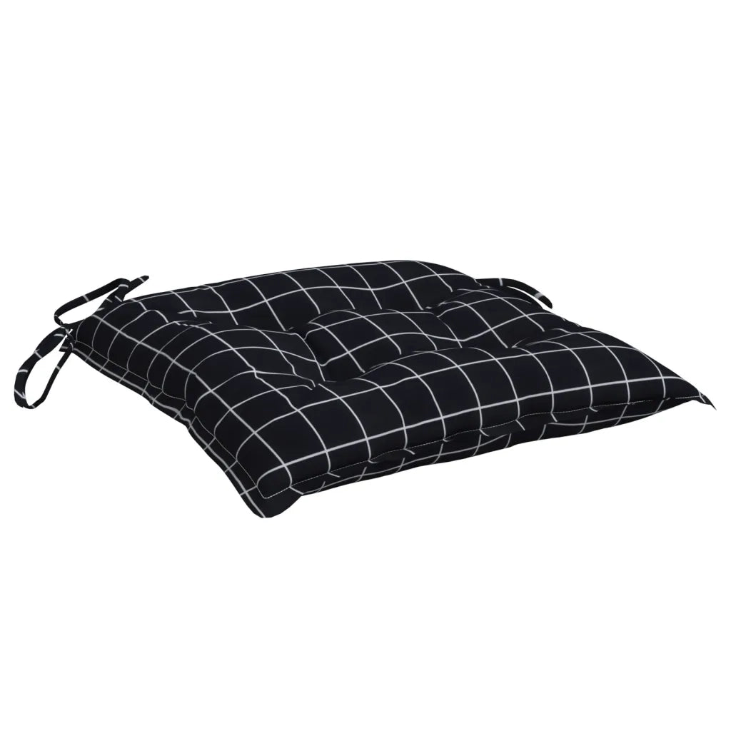 Cuscini per Sedia 2 pz | Cuscini per sedie a Quadri Neri 50x50x7 cm Tessuto Oxford