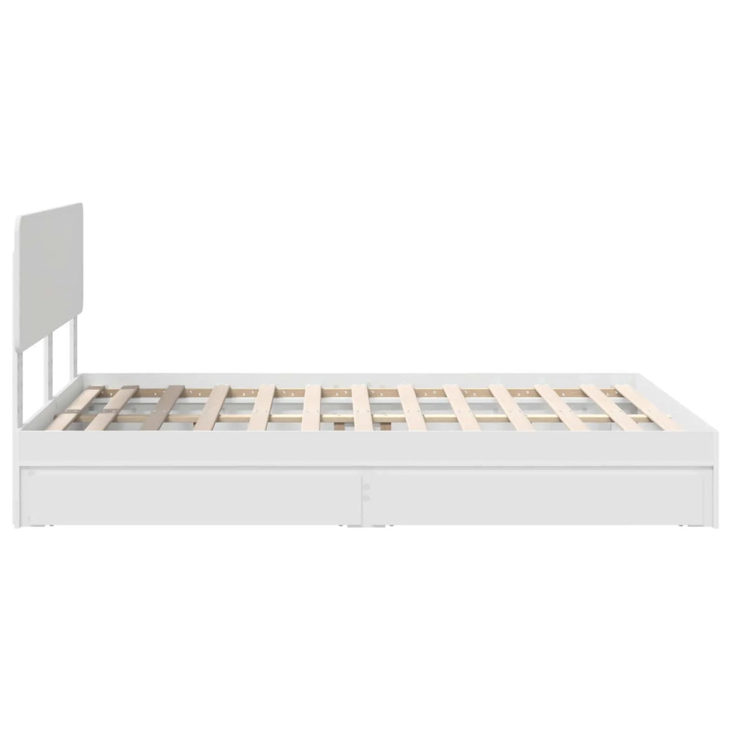 Letto con Contenitore Bianco 160 x 200 cm Legno multistrato 3412255