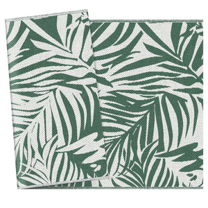 Tappeto da Esterno Reversibile 152x243 cm con Fantasia Geometrica Verde e Bianco