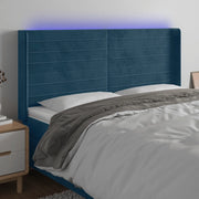 Testiera a LED Blu Scuro 203x16x118/128 cm in Velluto 3124258
