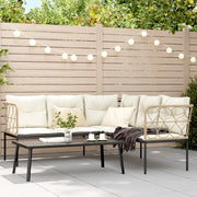 vidaXL Set Divano da Giardino con Cuscini Nero Acciaio e Textilene