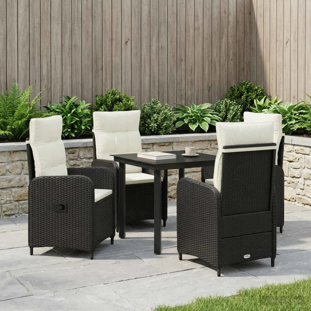 Set Tavolo da Salotto 5 pz Nero e Bianco Crema 3422475