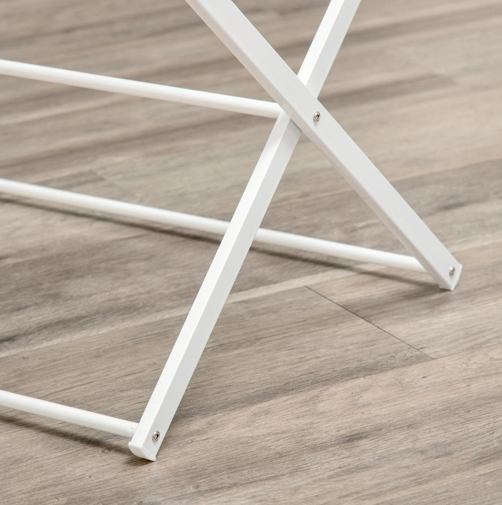 Stendibiancheria pieghevole 74x35x144 cm; 8 livelli; in metallo e ABS; bianco