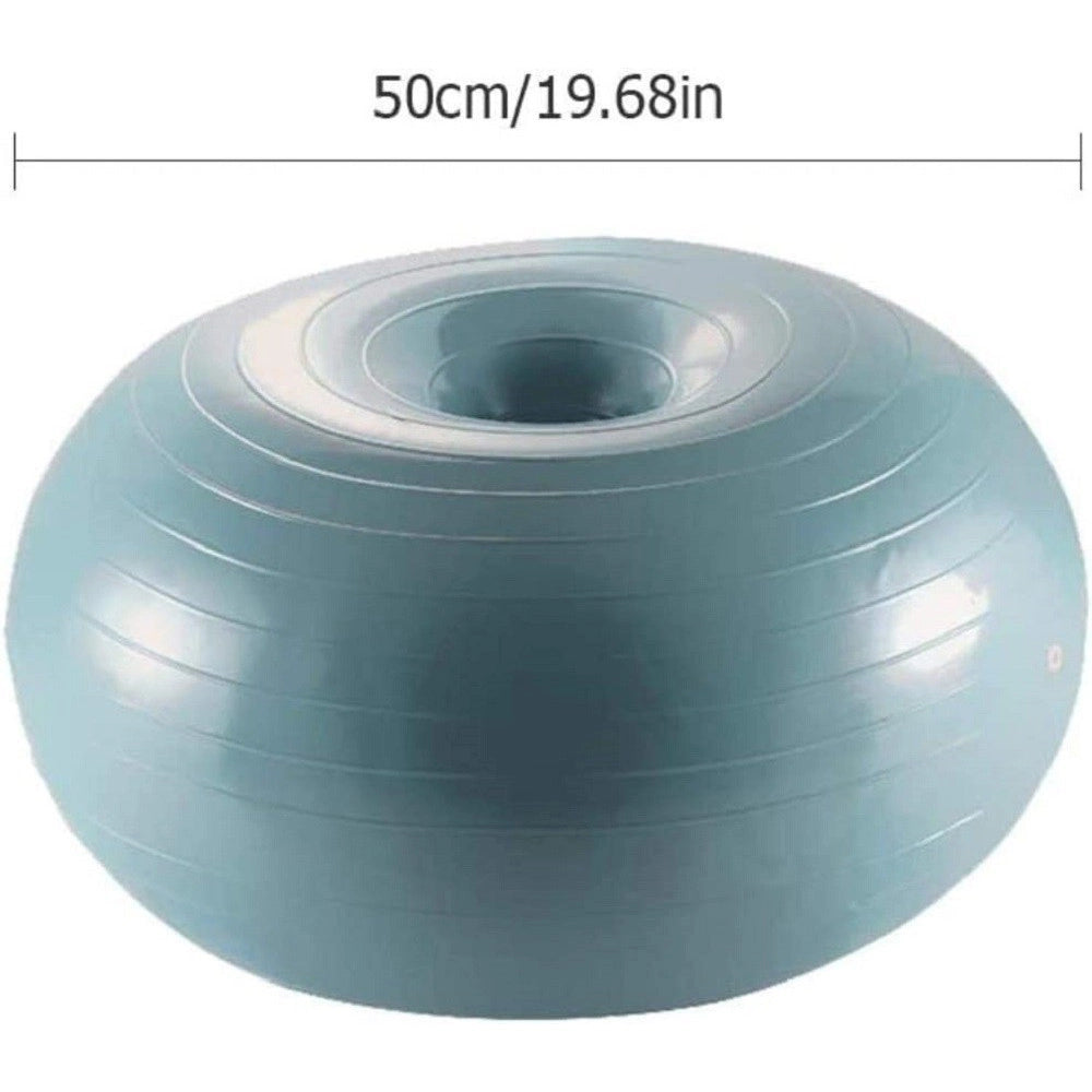 Trade Shop - Ciambella Palla Gonfiabile Allenamento Esercizio Yoga Pilates Con Pompa Grigio -