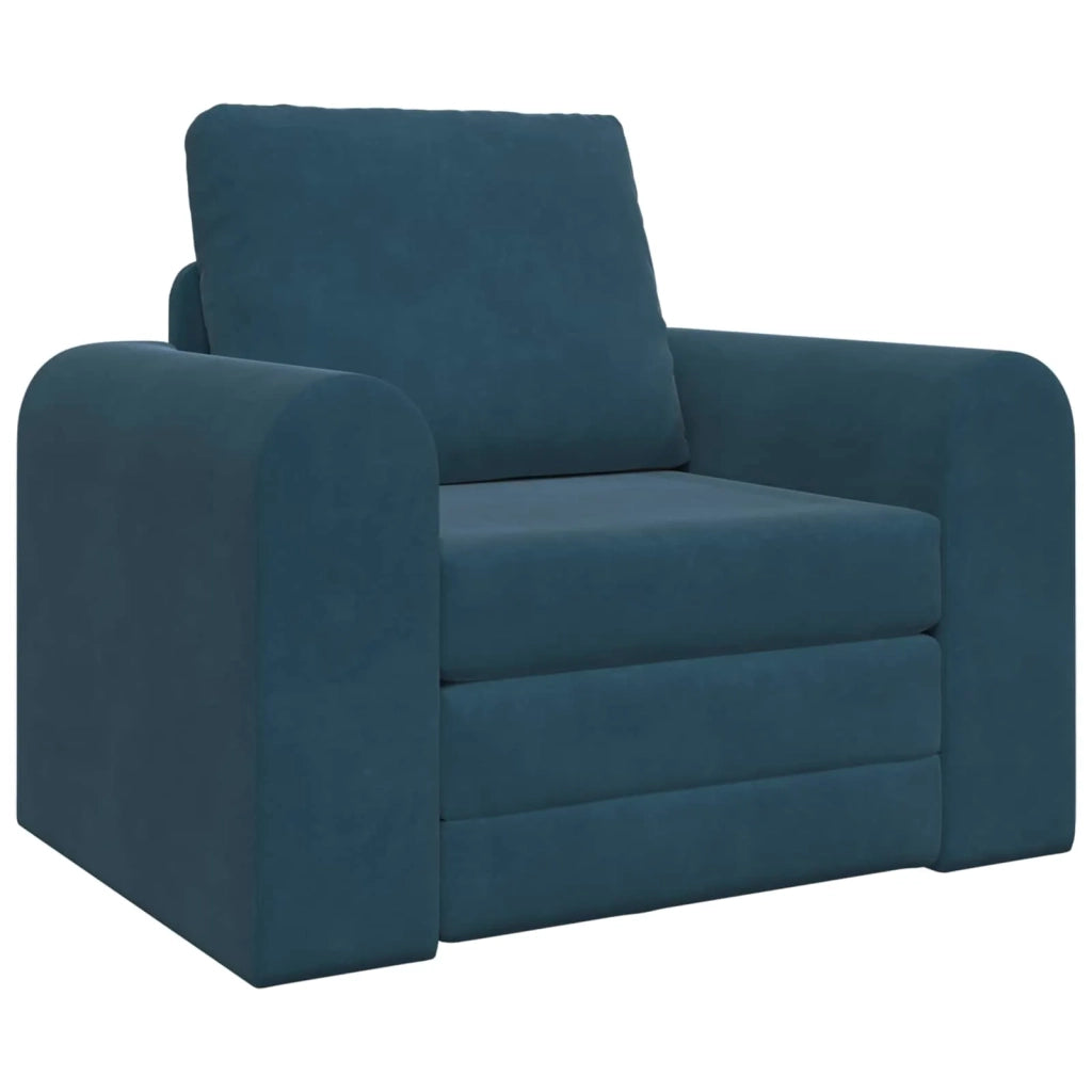 Divano letto | Sof¨¤ letto | Letto singolo Blu 98 x 71 x 83 cm Velluto