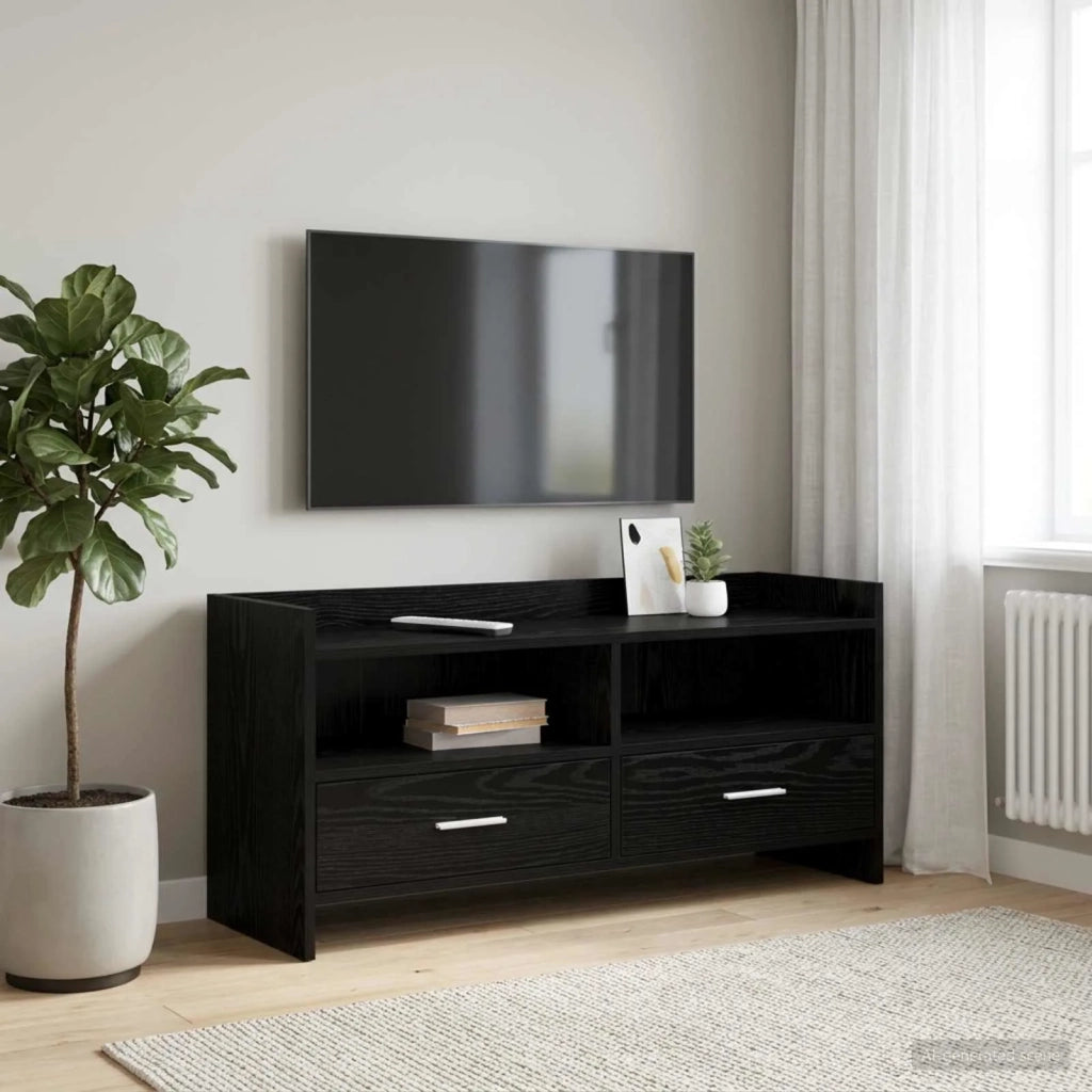 Mobile TV 100 x 33 x 47 cm Rovere Nero Legno ingegnerizzato 8011156