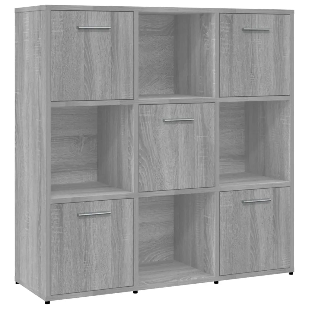 Libreria-Scaffale per Libri-Mobile di Stoccaggio Grigio Sonoma 90x30x90 cm in Legno Multistrato