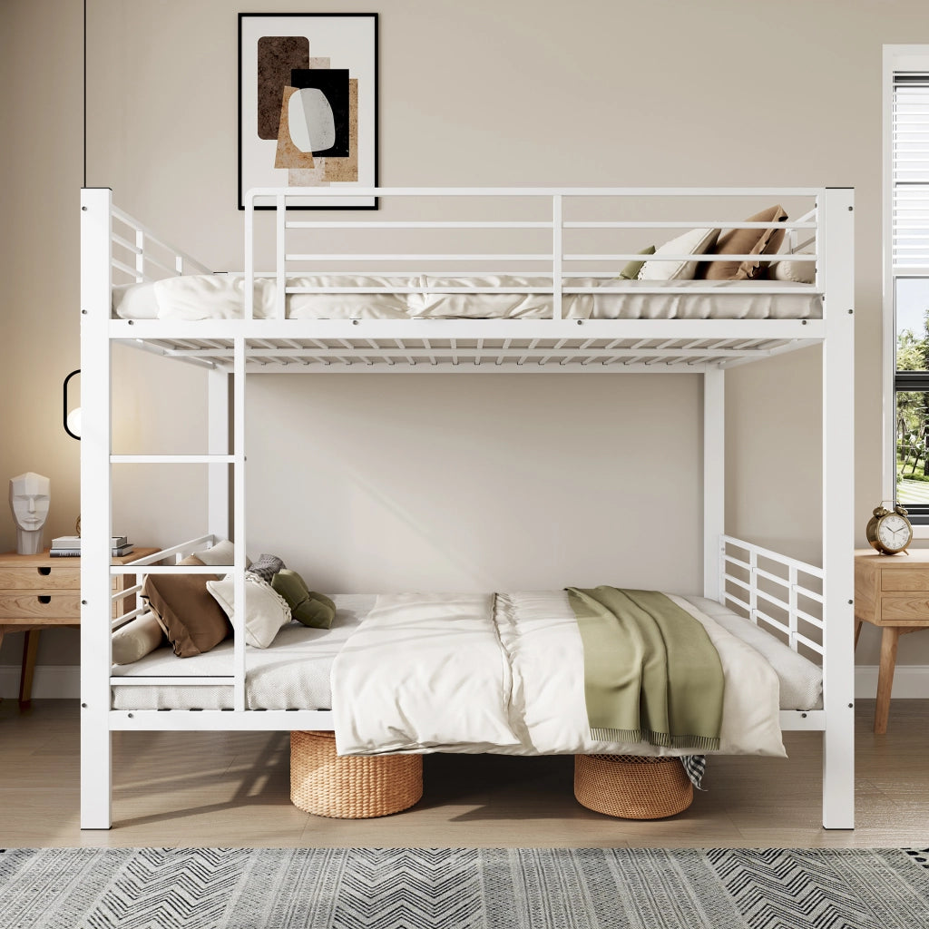 letto a castello metallo bianco opaco 140 x 200 cm