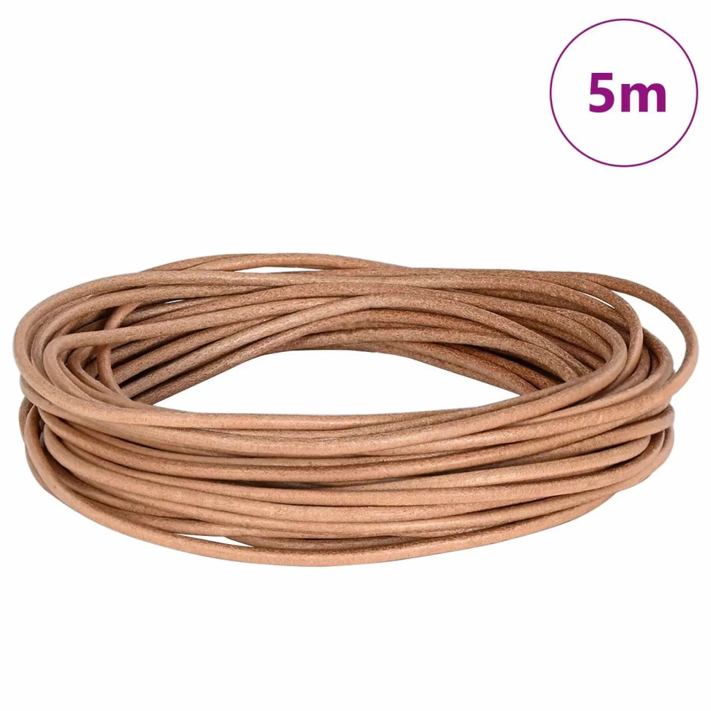 Cordino in Pelle Marrone Ø3 mm x 5 m Pelle 42022024