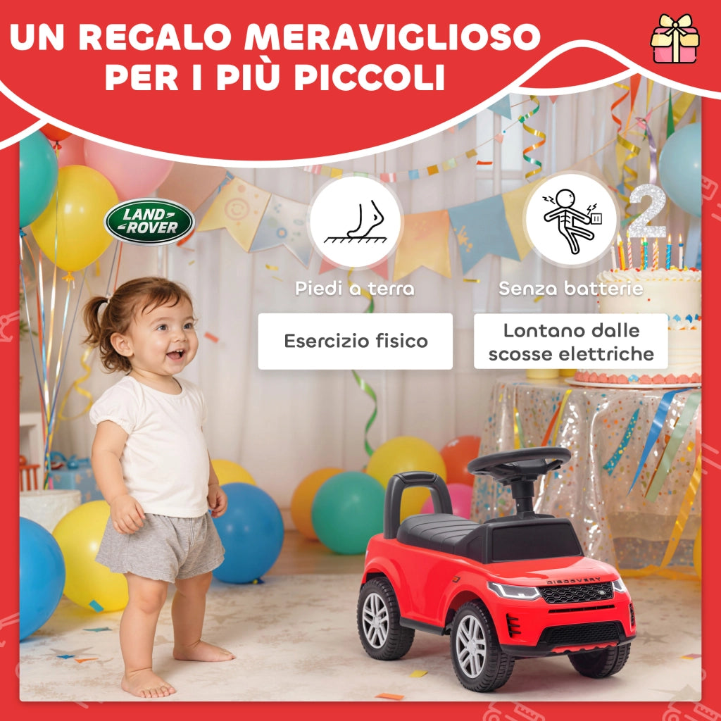 Macchina Bambini Land Rover con Clacson e Portagiochi ¨C zephmum ¨C Rosso 65.5x28x42 cm