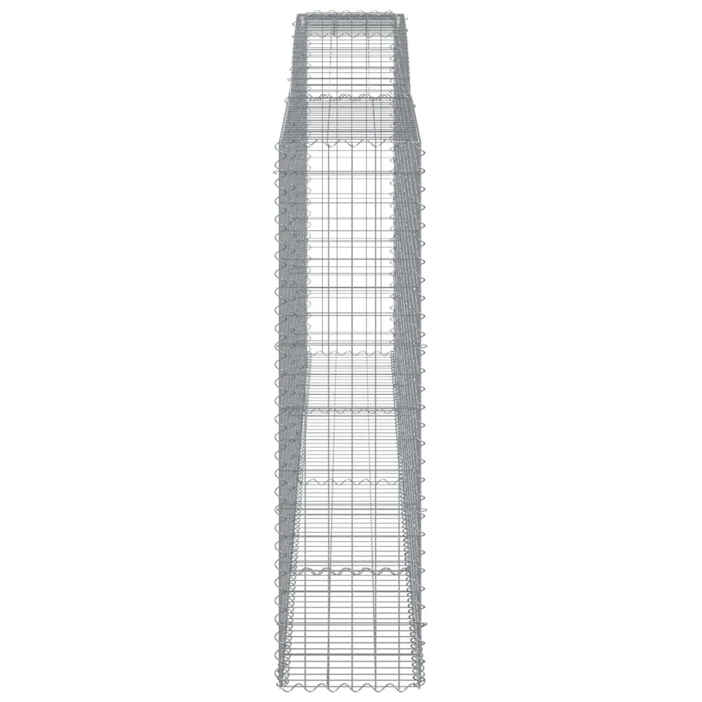 Gabbione recinto a gabbia muro di contenimento ad arco 400 x 50 x 180/200 cm ferro zincato argento 02_0040092