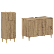 Set di Armadi da Bagno da 2 Pezzi DELFT Rovere Artigianale 3417710