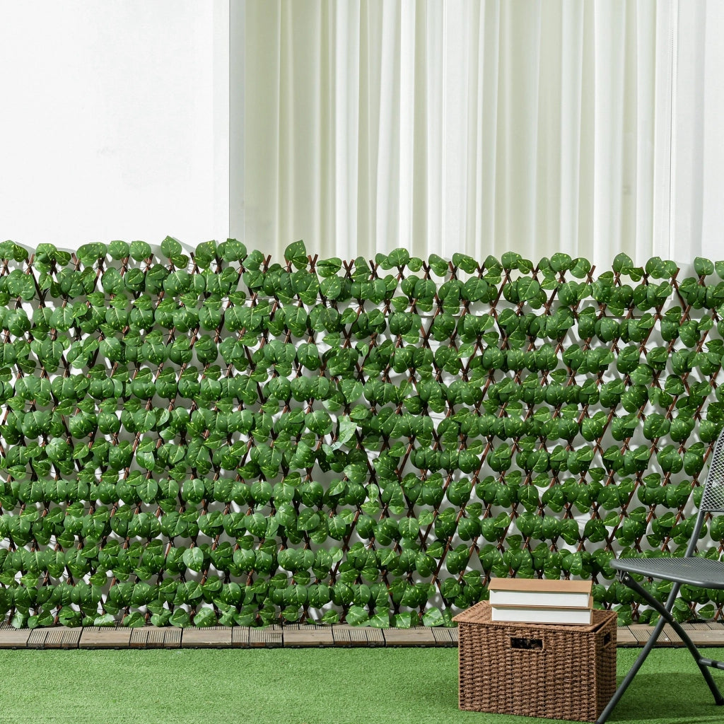 Recinzione Artificiale a Griglia Estensibile ¨C zephmum ¨C Verde 2x1 m