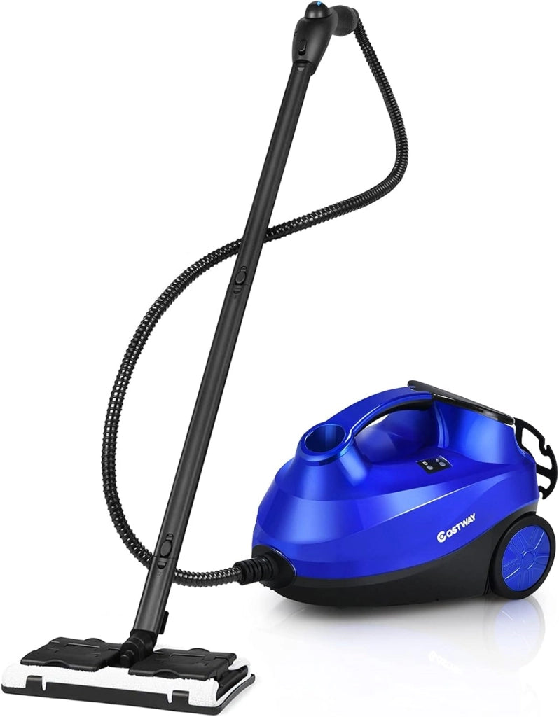 2000W Pulitore a Vapore con 19 Accessori e Serbatoio da 1,5L, Vapore per Tappeti, per Pulizie Profonde Pavimenti Finestre e Macchine (blu)
