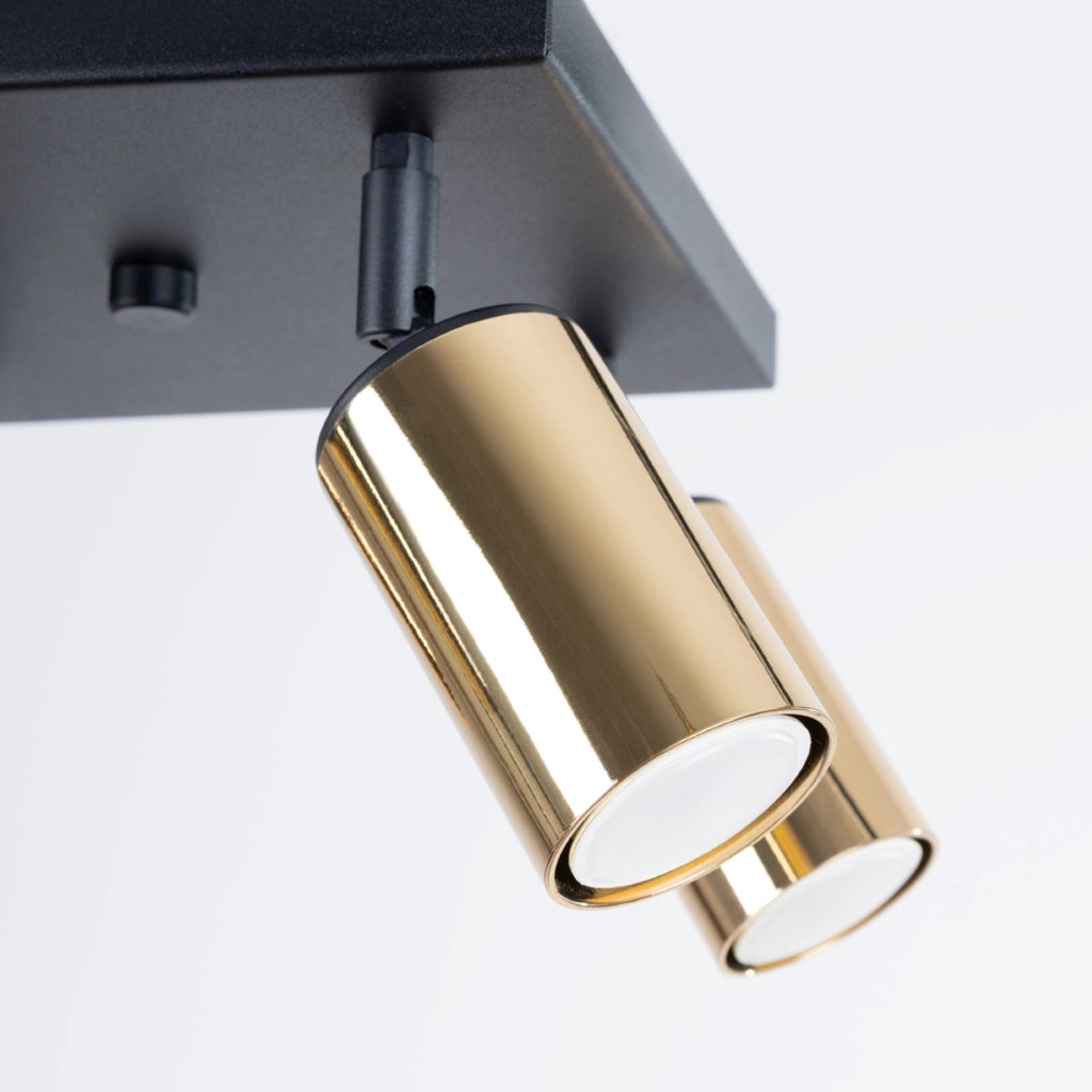 Lampada moderna a tubo in acciaio Winx FI6/10 4x GU10 LED Max 10W Nero Oro